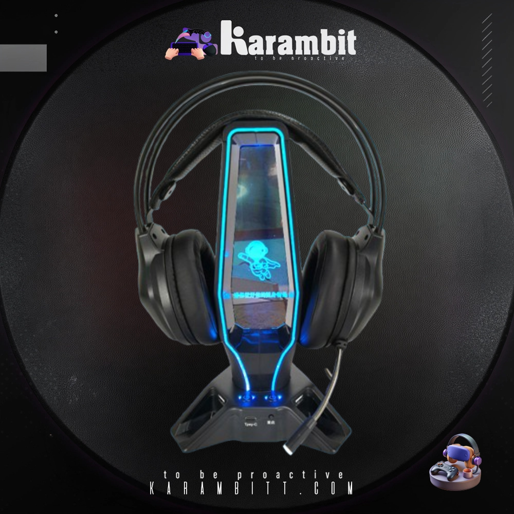 RGB Headset Stand with GIF Display - ستاند سماعة RGB مع عرض GIF