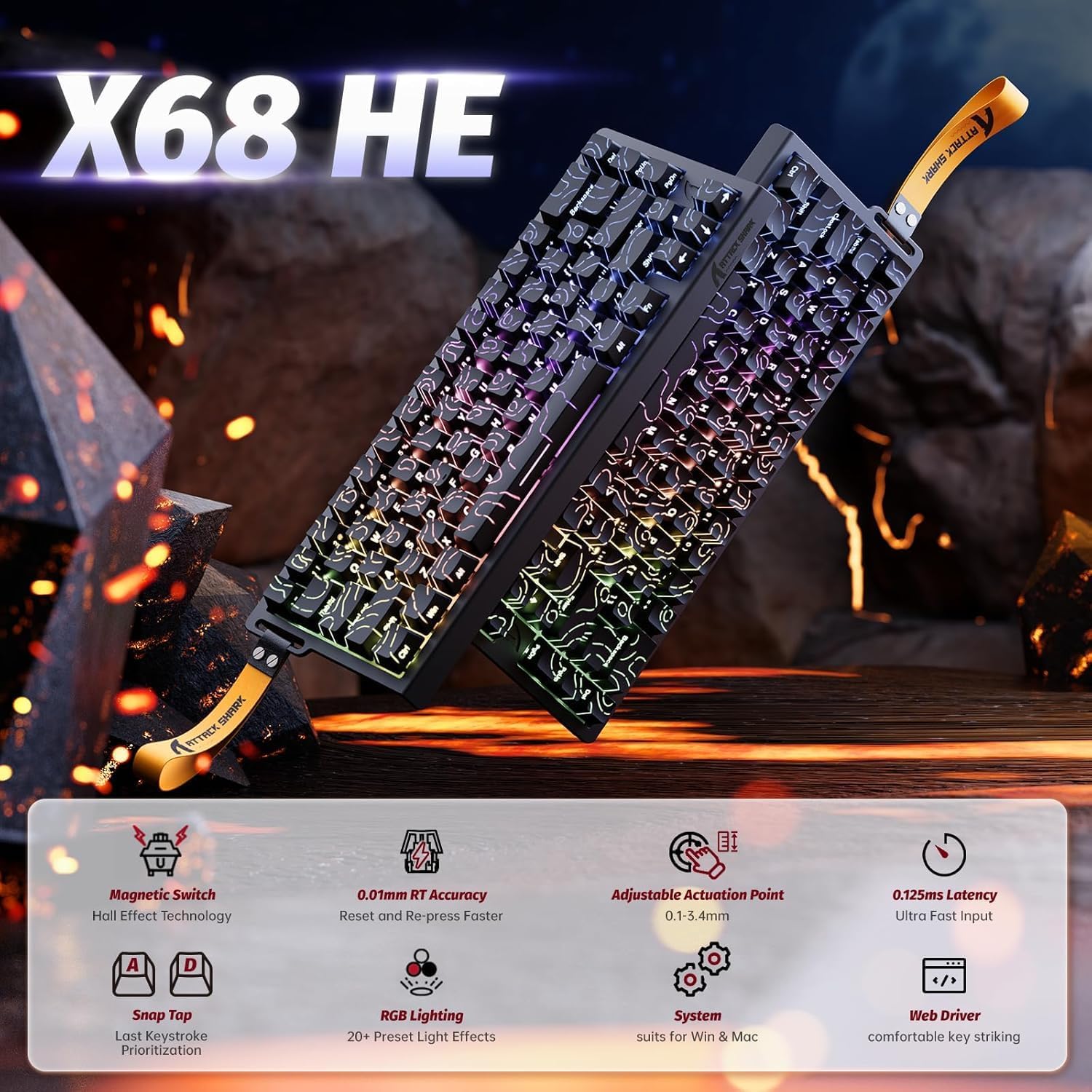Attack Shark X68 HE - Magnetic Switch 8K