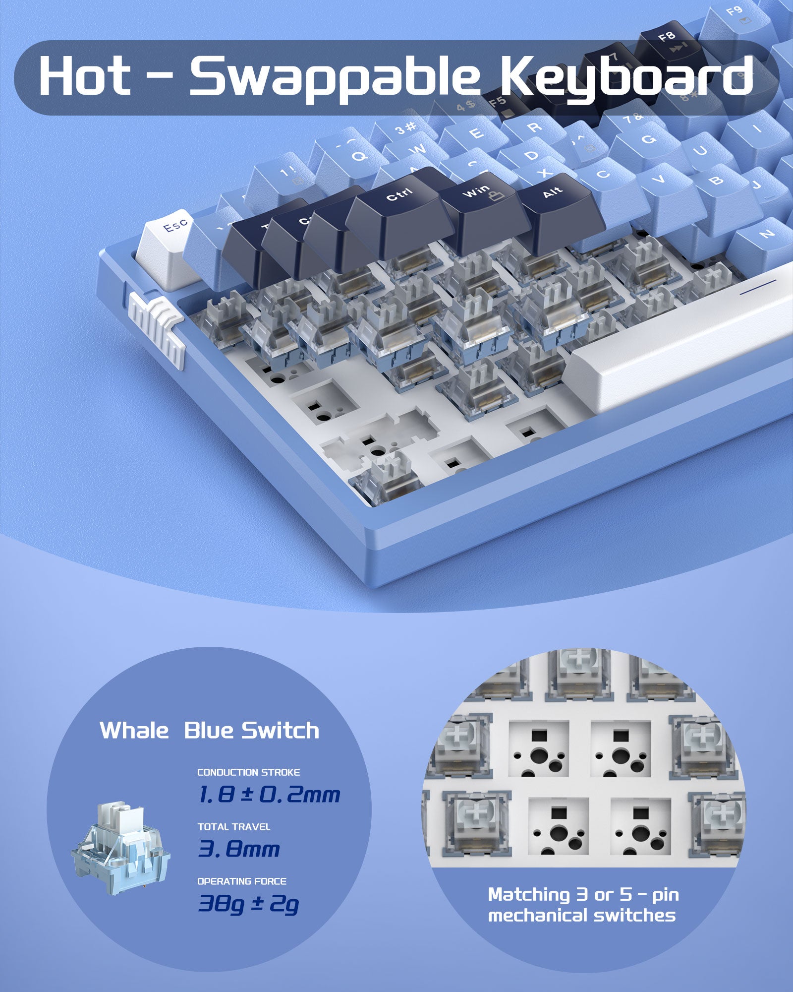 MageGee Gsket Prussian Blue - Silver Switch