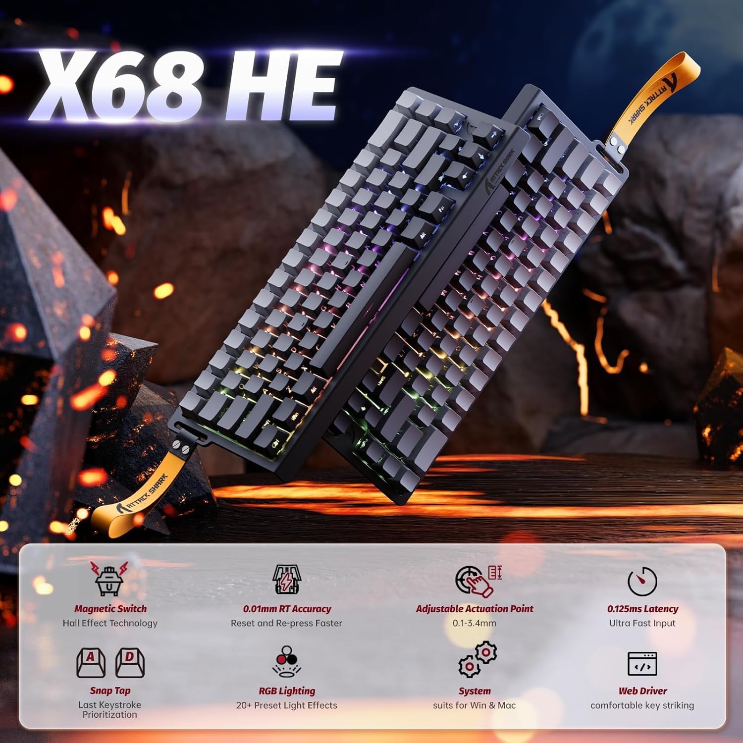 Attack Shark X68 HE - Magnetic Switch 8K
