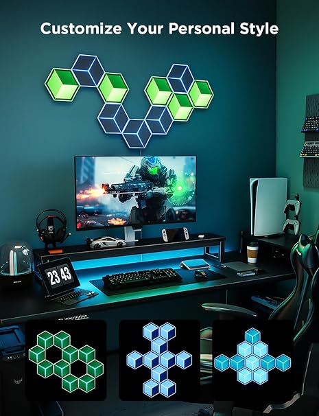 3D Cube RGB Wall Light 10 Pack - إضاءة جدارية 3D على شكل مكعب - 10 قطع