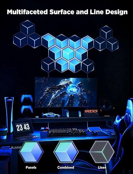 3D Cube RGB Wall Light 10 Pack - إضاءة جدارية 3D على شكل مكعب - 10 قطع