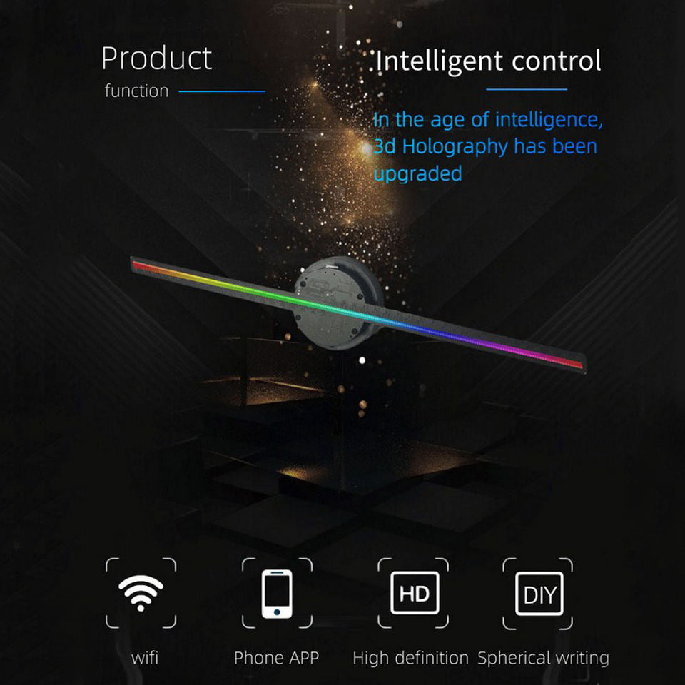 3D Holographic Fan -  مروحة هولوغرافيك جداري